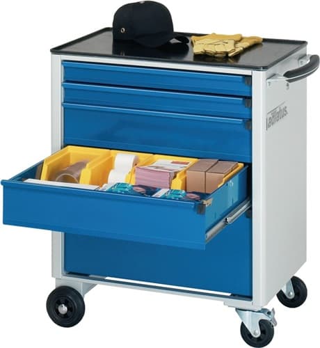 RAU Werkstattwagen Metallablage H860xB700xT520mm grau/blau 2x65,2x130,1x260mm
