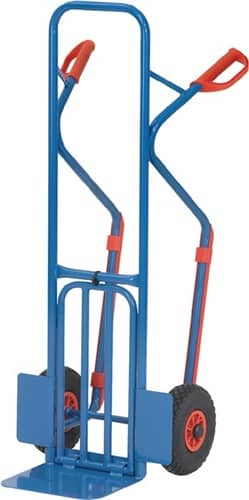 FETRA Stapelkarre H.1300mm Schaufel-L500xB250mm Luft-Bereifung Trgf.300kg brillantblau
