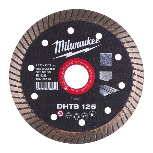 MILWAUKEE Hart, dünn, geschlossen Diamanttrennscheibe DHTS 125 mm