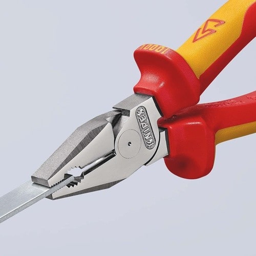 KNIPEX Kraftkombizange L.200mm verchr.Mehrkomp.-Hüllen VDE KNIPEX