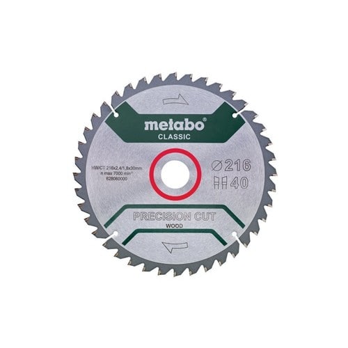 METABO Kreissägeblatt cordless cut wood classic AD 216mm Z.40 Bohr.30mm Schnitt-B.2,4mm
