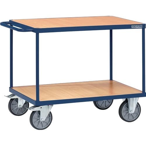 TECWERK Tischwagen 2 Ladeflächen L1000xB600mm saphirblau Trgf.600kg TECWERK