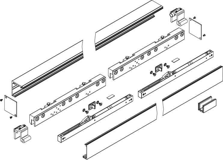 HERMAT Schiebetürbeschlag San Remo 9172/100L, 100 kg, Aluminium