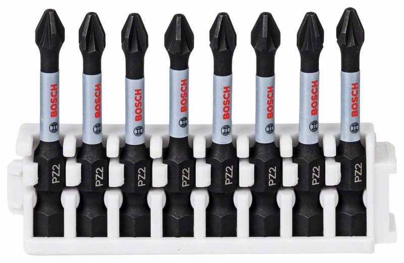 BOSCH Schrauberbit-Set Impact Control, 8-teilig, 8 x PZ2, 50 mm