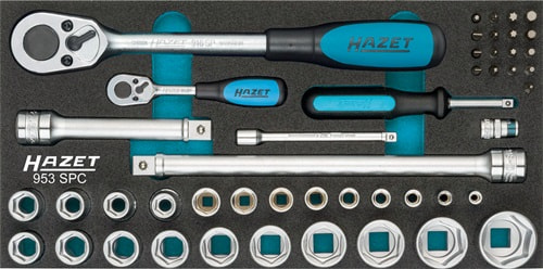 HAZET Steckschlüsselsatz 953SPC 47-tlg.1/4+1/2 Zoll SW 5-27mm Z.20/32 6KT HAZET