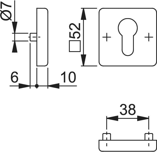 HOPPE® Schlüsselrosette E52S, Edelstahl, 11841382