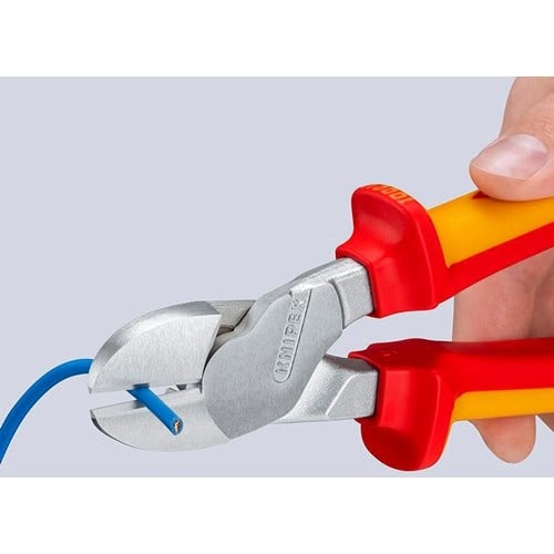 KNIPEX Kraft-Seitenschneider isoliert m.MK-Hüllen VDE verchromt 250mm