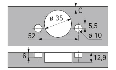 HETTICH Sensys Winkelscharnier W45 ohne Schließautomatik (Sensys 8669 W45), vernickelt, 9088214