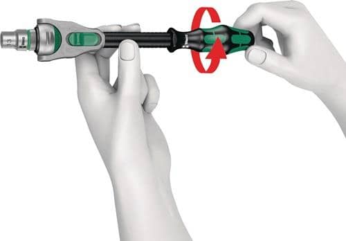 WERA Schwenk- u.U.-Knarre Zyklop Speed 1/4 Zoll Anz.Z.72 L.152mm 2K-Griff WERA