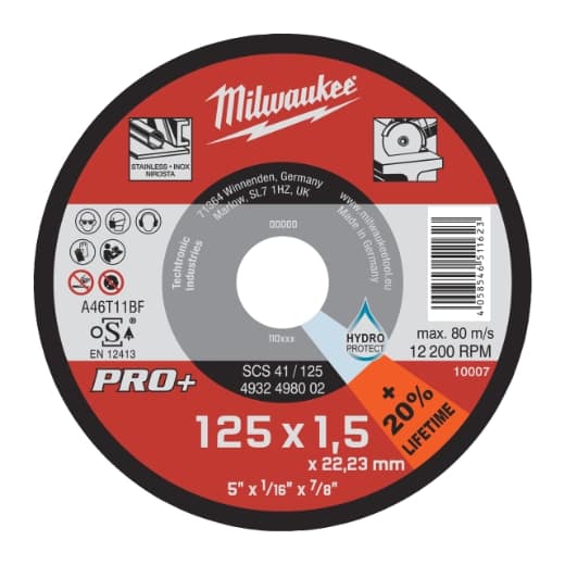 MILWAUKEE SCS41 1,5 mm Metalltrennscheibe PRO+ INOX 125 mm