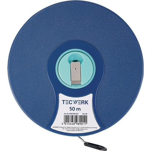 TECWERK Kapselbandmaß L.50m Bandbr.13mm 2 mm/cm EG II ABS Nylon-Fiber TECWERK