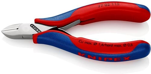 KNIPEX Elektronikseitenschneider L.115mm Form 0 Facette ja,kl.2K-Hülle