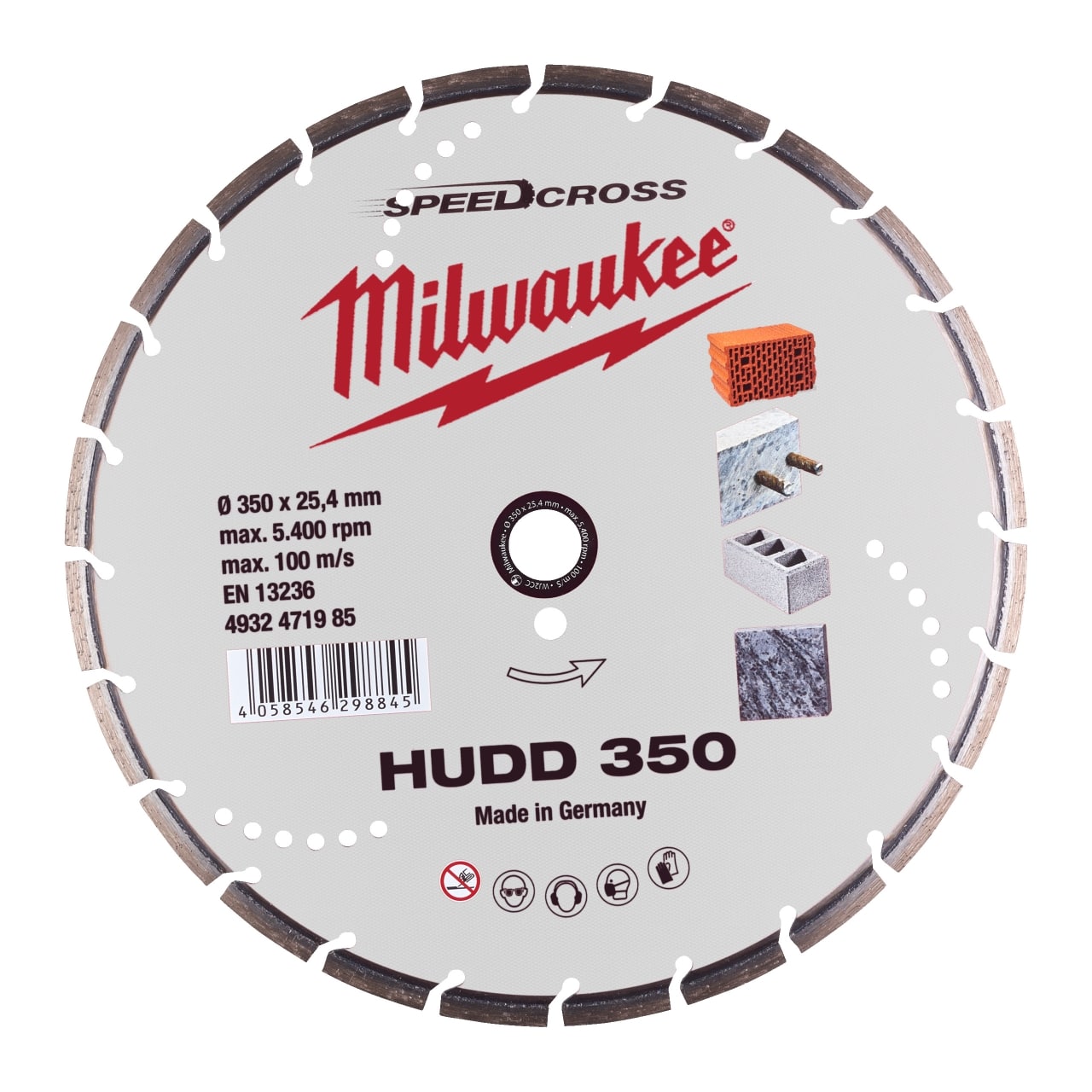 MILWAUKEE für harte Materialien Speedcross Diamanttrennscheibe HUDD 350 mm
