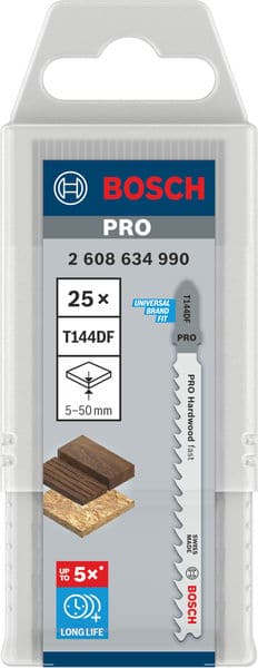 BOSCH Stichsägeblatt T 144 DF Speed for Hard Wood, 25er-Pack