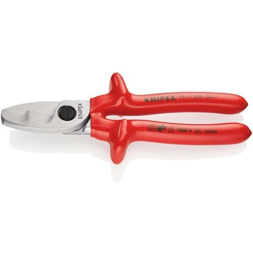 KNIPEX Kabelschere L.200mm Kopf verchr.VDE tauchisol.KNIPEX
