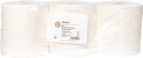 ELOS Handtuchrolle ELOclean Comfort Centerfeed ca.636 Blatt,2-lag.weiß L140 mxB190mm