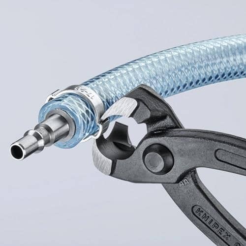 KNIPEX Ohrklemmenzange L.220mm Kopf schwarz atram.Ku.-Überzug seitl.Pressnase KNIPEX