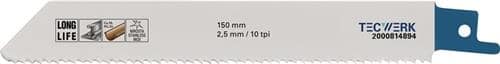 TECWERK Säbelsägeblatt L.150mm B.19mm TPI 10 2,5mm 5 St./Karte TW