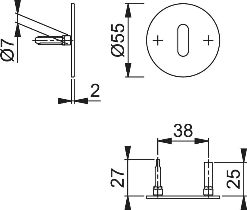 HOPPE® Schlüsselrosettenpaar E849NS, Edelstahl, 11736653