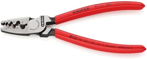 KNIPEX Aderendhülsenzange L.180mm 0,25-16,0 (AWG 23-5) mm² pol.Ku.-Überzug KNIPEX