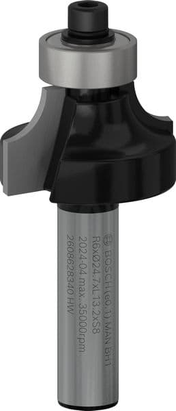 BOSCH Abrundfräser Standard for Wood, 8 mm, R1 6 mm, L 13,2 mm, G 53 mm