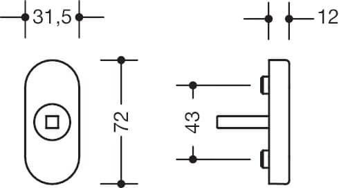 HEWI Dornrosette 326.20XAL, VK 7, Edelstahl