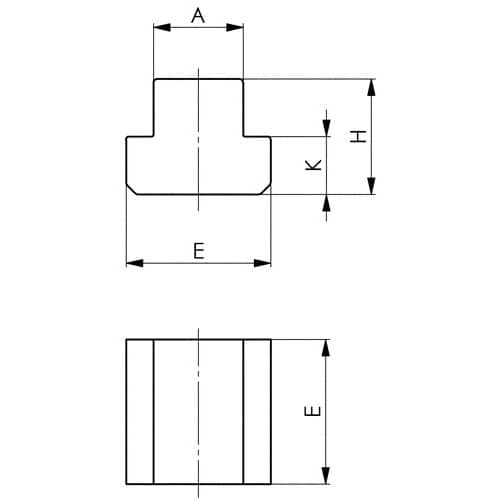 AMF T-Nutenstein Nr.508R T-Nut 6mm Rohling AMF