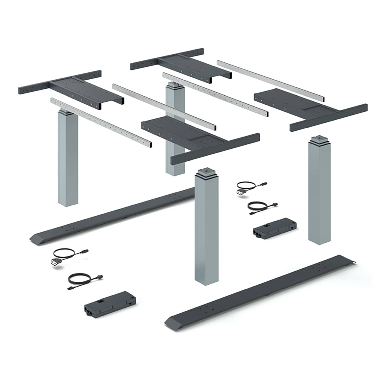 HETTICH LegaDrive Systems Tischgestell-Set Bench, silber, graphitgrau, 9243969