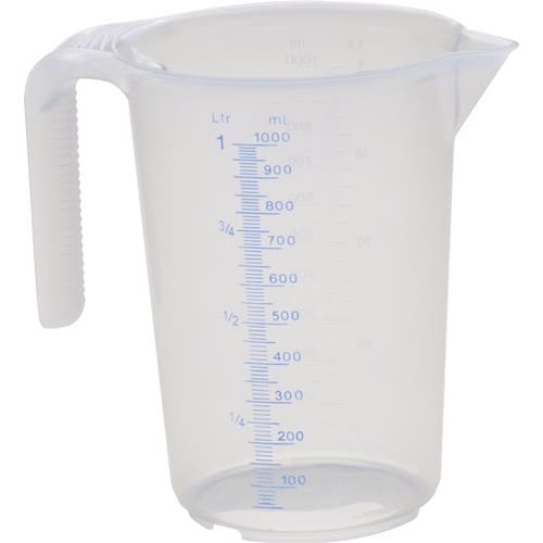 HÜNERSDORFF Messkanne 1000 ml PP transp.D117xH165mm Griff offen HÜNERSDORFF