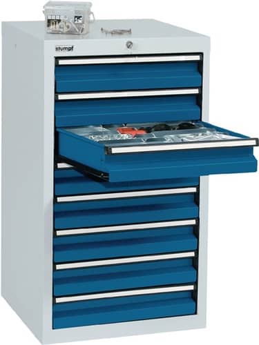 STUMPF Schubladenschrank H900xB500xT500mm lichtgrau/lichtgrau 8 Schubl.
