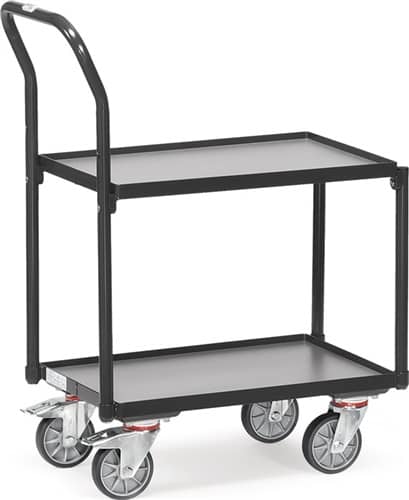 FETRA Tischwagen 2 Ladeflächen L605xB405mm anthrazitgrau Trgf.250kg m.Bügel