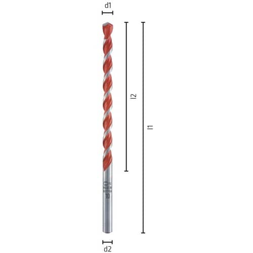 ALPEN Mehrzweckbohrer Profi Multicut D.6,5mm Arbeits-L.300mm Gesamt-L.400mm