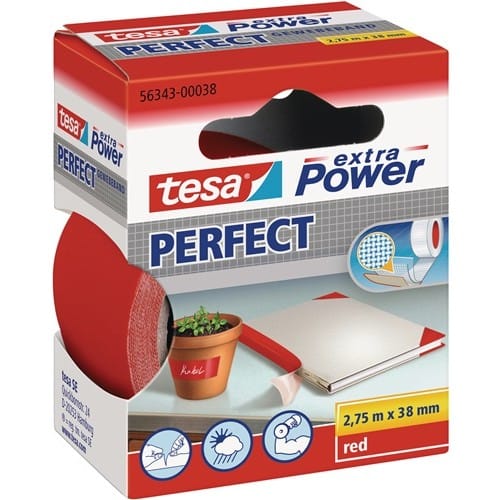TESA Gewebeband ext.Power® 56343 rot L.2,75m B.38mm Rl.TESA