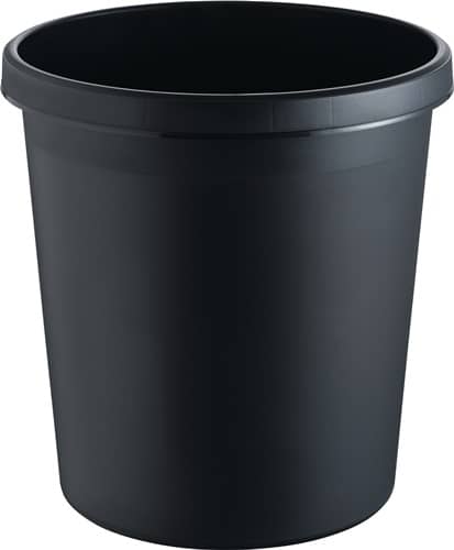 HELIT Papierkorb 18l H331xØ315mm m.Griffrand Ku.schwarz