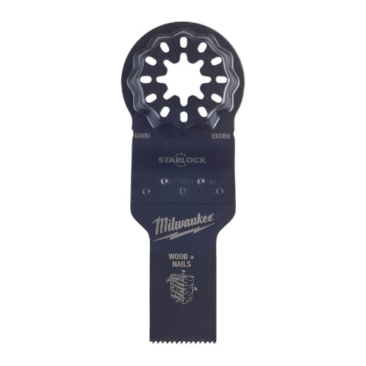 MILWAUKEE 20 x 34 mm Multitool Starlock Bi-Metall Tauchsägeblatt für Schnitte in Holz mit Nägeln
