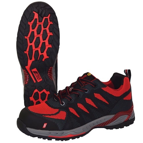 NITRAS Sicherheitsschuh PRO STEP Gr.41 W.11 schwarz/rot S1P SRC EN 20345,EN 61340-4-3