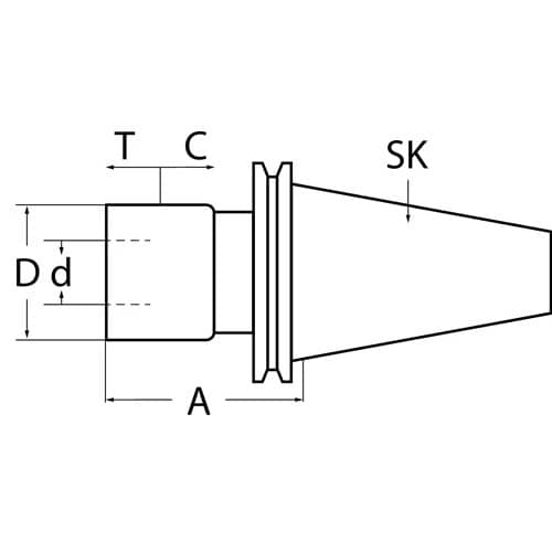TECWERK Gewindeschneidfutter DIN 69871A M5-M22 SK50 A.-L.97mm TECWERK