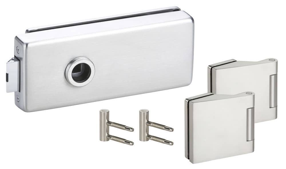 HERMAT Ganzglastürschloss-Set GENOVA 6081K/6325/HZ, Edelstahl