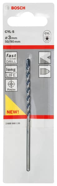 BOSCH Betonbohrer CYL-5, Blue Granite, 3 x 50 x 90 mm