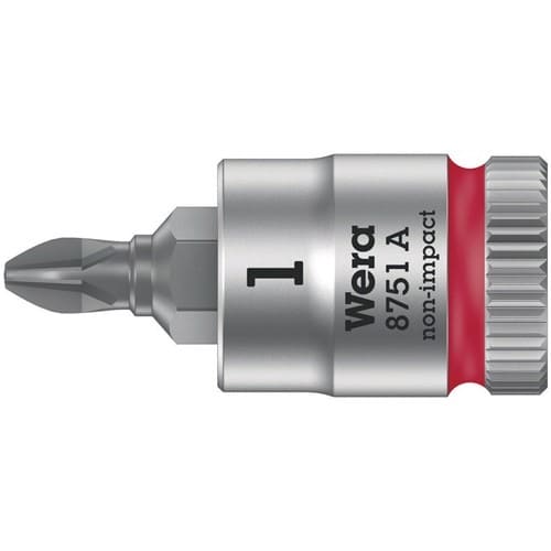 WERA Schraubendrehereinsatz 8751 A Phillips 1/4 Zoll Kreuzschlitz PH PH 1 L.28mm WERA