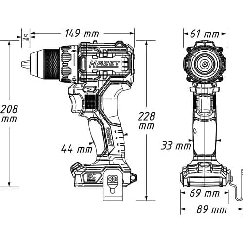HAZET Akku-Bohrschrauber 9530-10 18V 2,5Ah 1,5-13mm HAZET