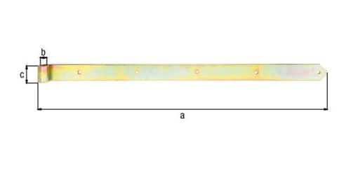 GAH Ladenband L.1000x20x60mm S.8mm STA galv.verz.d.pass.D.20mm rd GAH