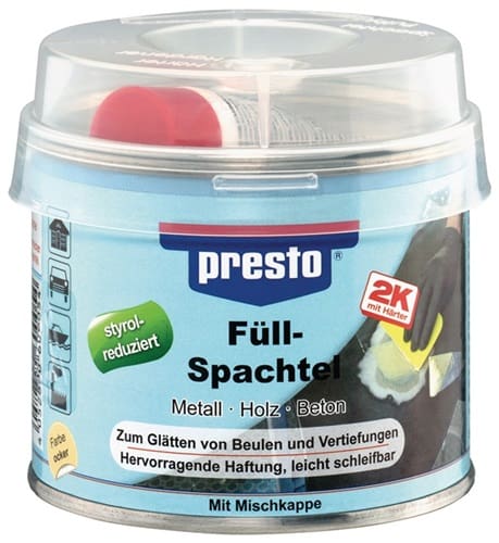 2K-Füllspachtel ocker, Härter rot Dose PRESTO