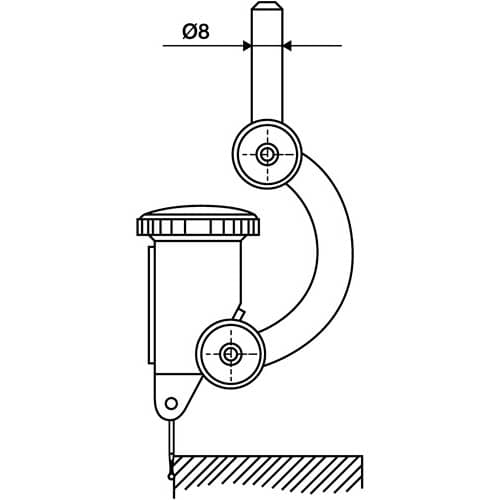 KÄFER Zentrierhalter FH 8 Aufnahmebohrung-D.4mm H7 Schaft-D.8 mm h6 KÄFER