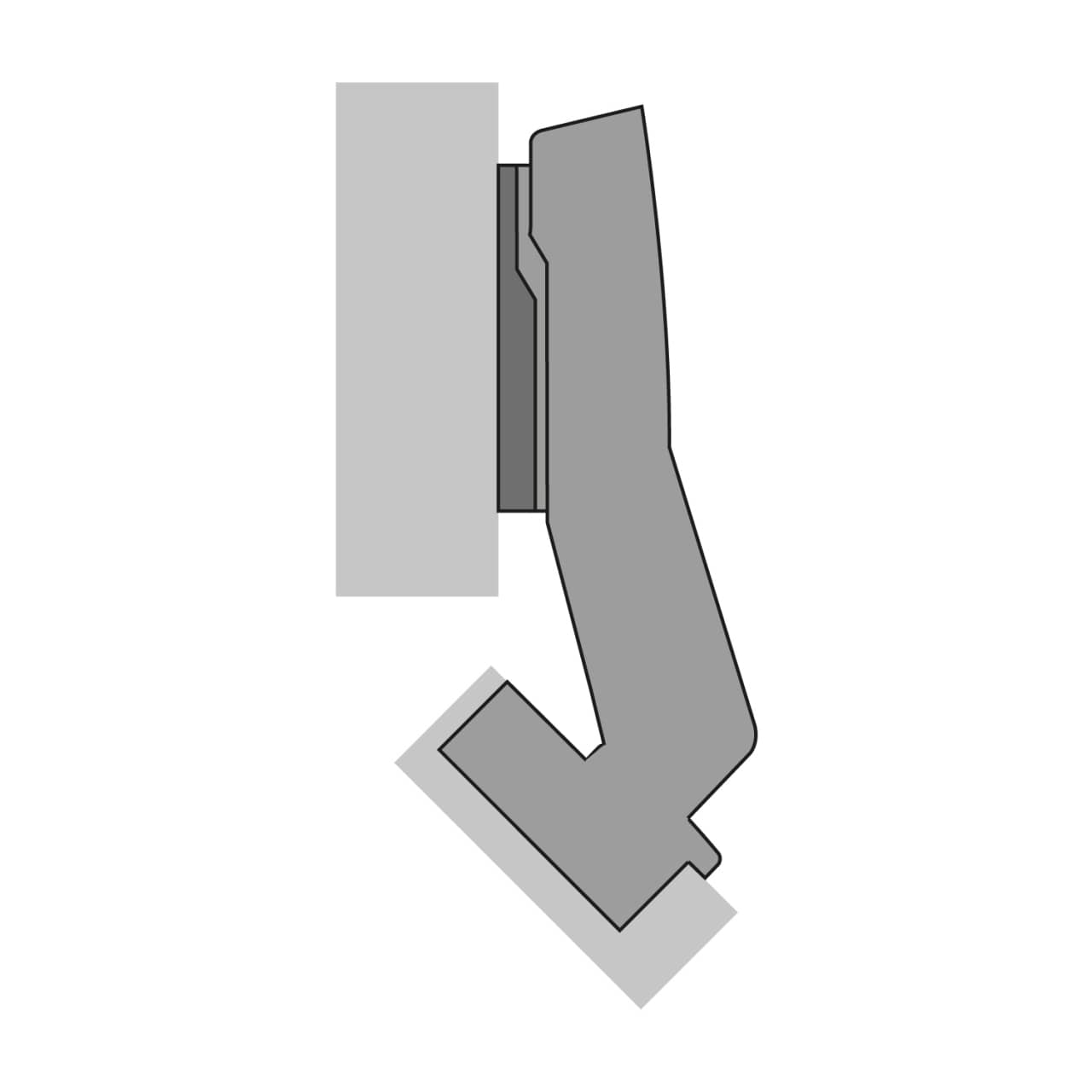HETTICH Sensys Winkelscharnier W45 ohne Schließautomatik (Sensys 8669 W45), vernickelt, 9088179