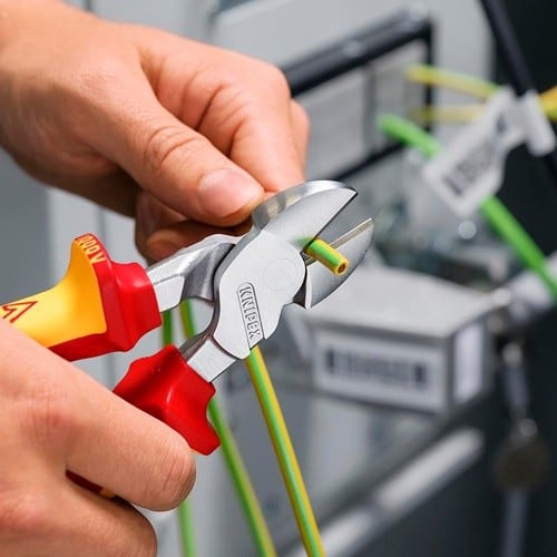 KNIPEX Kraftseitenschneider L.200mm VDE Form 0 m.Öse