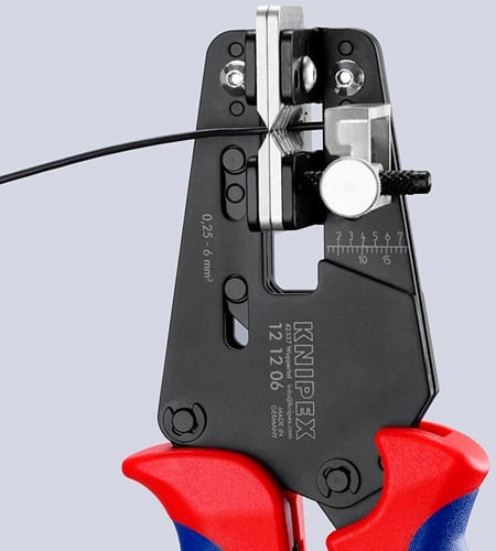 KNIPEX Präzisionsabisolierzange L.195mm 0,14-6 (AWG 26-10)mm² Mehrkomp.-Hüllen KNIPEX