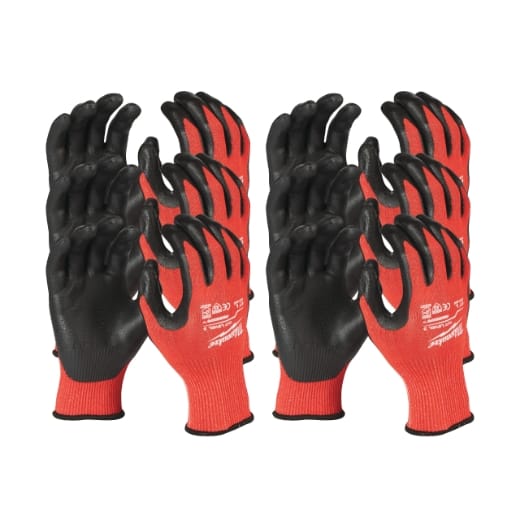 MILWAUKEE Größe 10 (XL) 12er Pack Schnittschutzhandschuhe Klasse 3/C