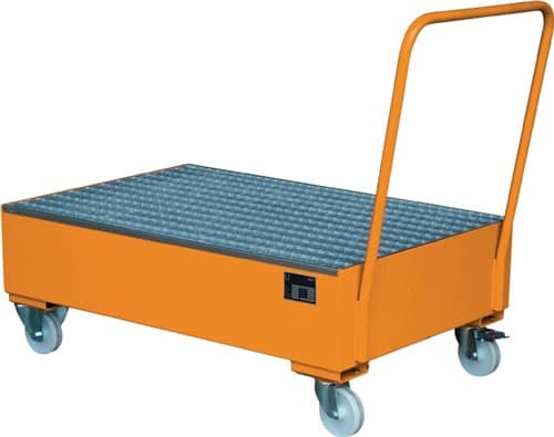 BAUER Auffangwanne Auffangvol.215l L1200xB800xH510mm Stahlbl.m.Rost 2x200l orange