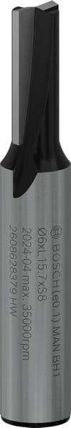 BOSCH Nutfräser Standard for Wood, 8 mm, D1 6 mm, L 16 mm, G 48 mm